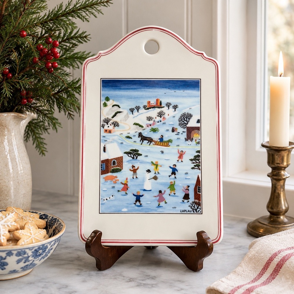 Villeroy & Boch Naif Christmas Laplau Cheese Cracker Board 8.5" Luxembourg